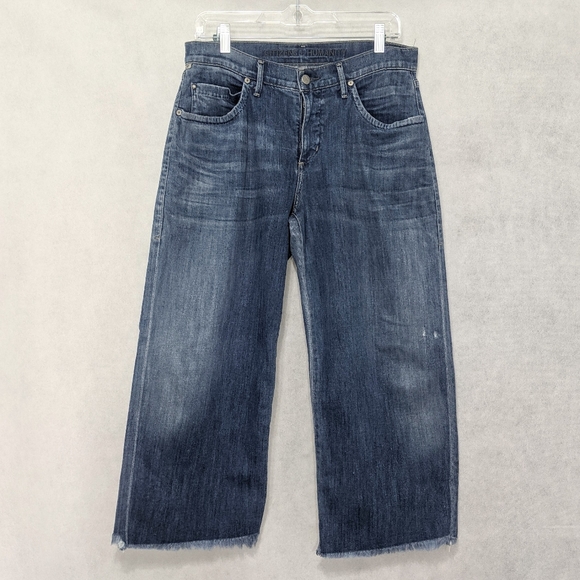 Fusion Billow Pocket Loose Fit Y2K Wide Leg Crop Jeans - Picture 2 of 4